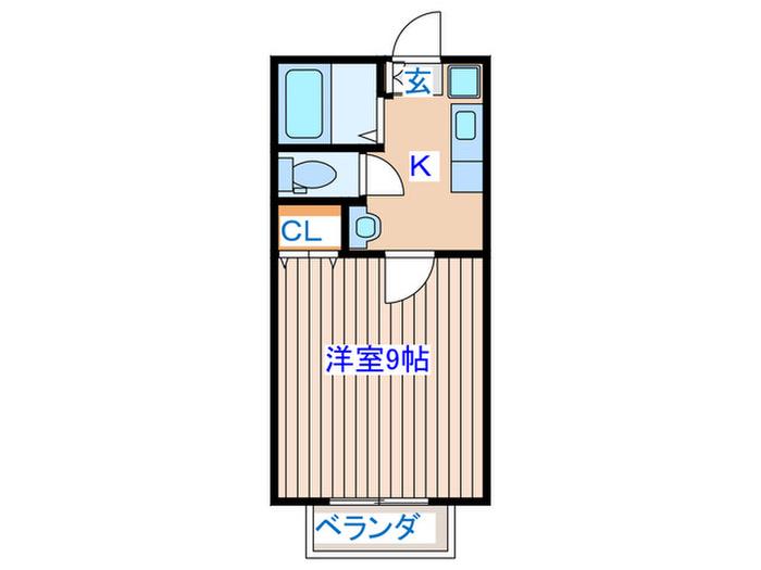 エクレール千代田町A棟(1K/2階)の間取り写真