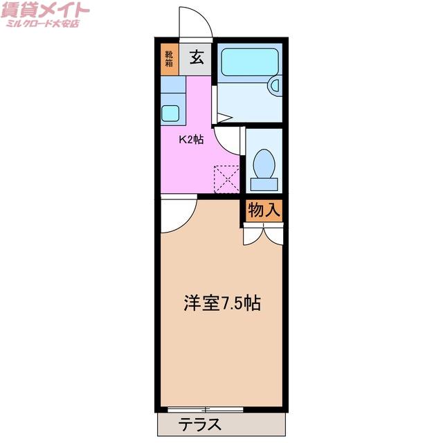 シティ高橋II(1K/1階)の間取り写真
