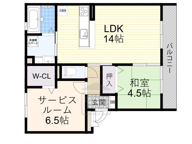 パストラルエント・岡町(1SLDK/2階)の間取り写真