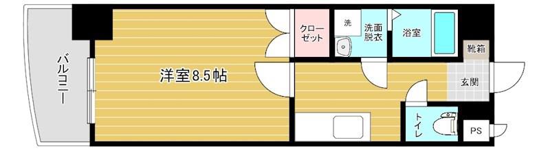 リファレンス門司駅前(1K/4階)の間取り写真