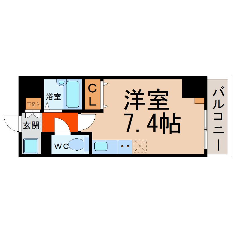 RIDGE堀田(ワンルーム/3階)の間取り写真