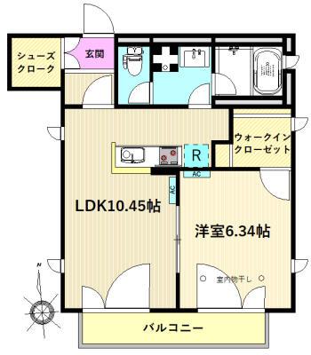 フォース ルナ(1SLDK/2階)の間取り写真