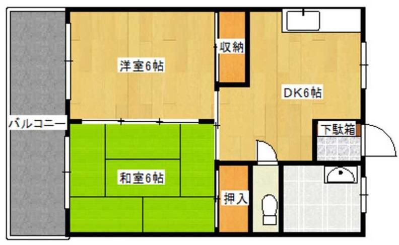 かりゆし荘(2DK/2階)の間取り写真