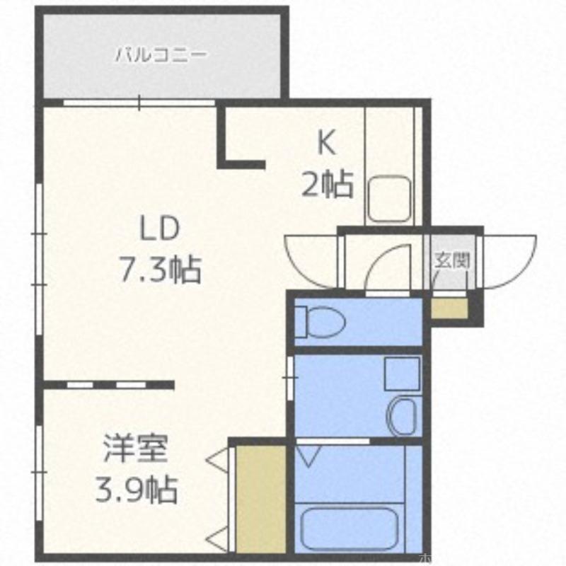 ストークト学園前(1LDK/3階)の間取り写真