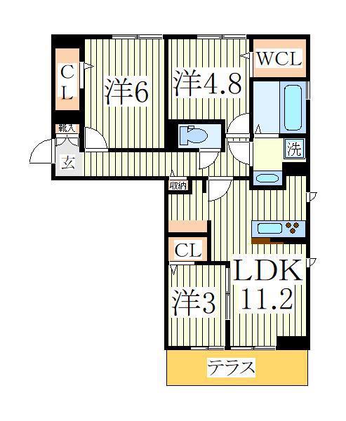 フォレストおおたかII(3LDK/1階)の間取り写真