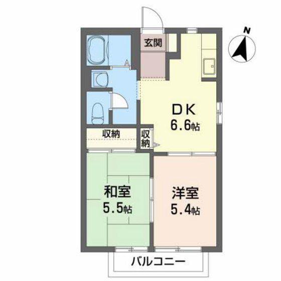 サンフラッツKT(2DK/1階)の間取り写真