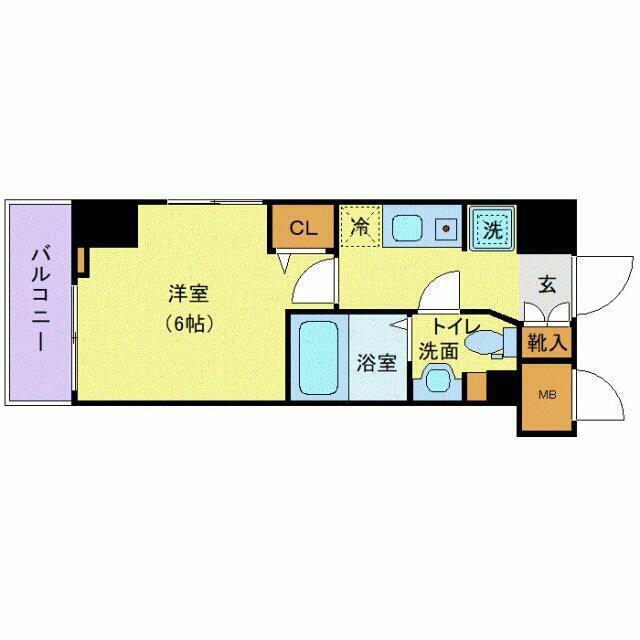N-STAGE 三郷(1K/6階)の間取り写真
