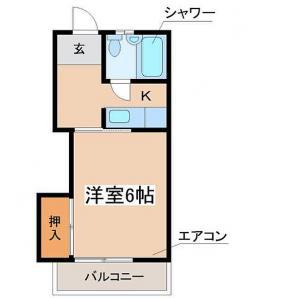 グリーンハイツ川上(1K/2階)の間取り写真