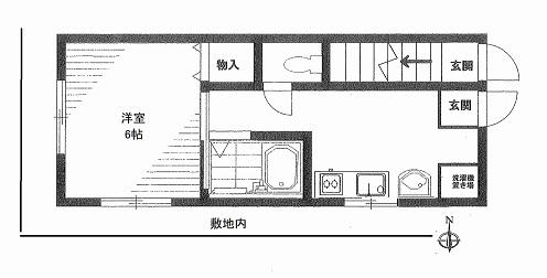メゾンS(1K/1階)の間取り写真
