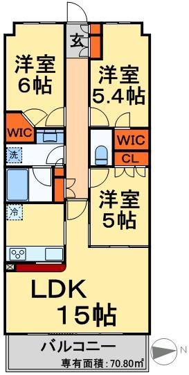 プレミスト南柏(3LDK/3階)の間取り写真