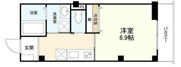 ソレアード四ツ谷(1K/1階)の間取り写真