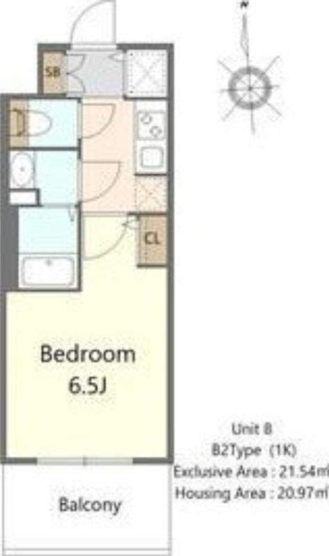 S-RESIDENCE高井田BELETA(1K/7階)の間取り写真