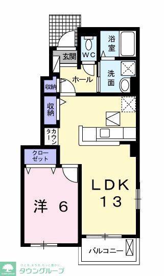 ノドル J(1LDK/1階)の間取り写真