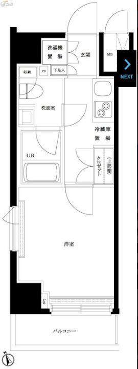 ルーブル新丸子(1K/3階)の間取り写真