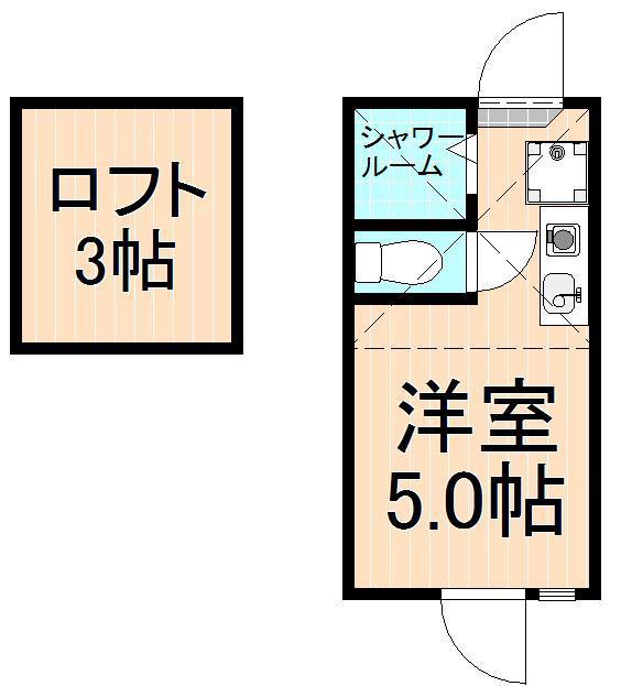 カーサコモド(ワンルーム/2階)の間取り写真
