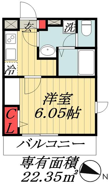 C-SQUARE SORA(1K/3階)の間取り写真