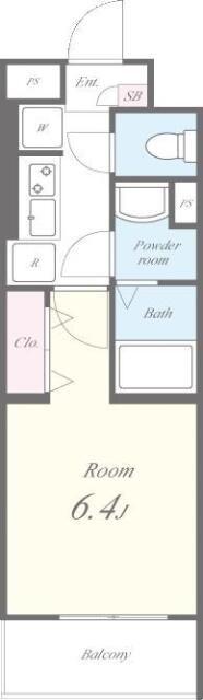 VIEW TERRACE II(1K/1階)の間取り写真