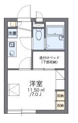 レオパレスMELODY I(1K/1階)の間取り写真
