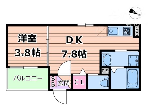 LIAN SUITA(1DK/4階)の間取り写真