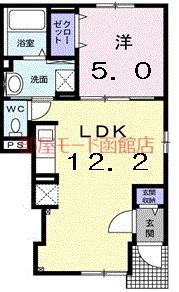 スパライ銀世 VI(1LDK/1階)の間取り写真