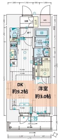 エステムコート広島国泰寺(1DK/15階)の間取り写真