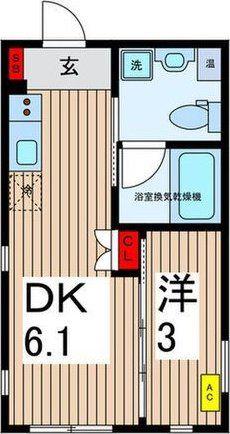 COMFAIR菊川(1DK/4階)の間取り写真