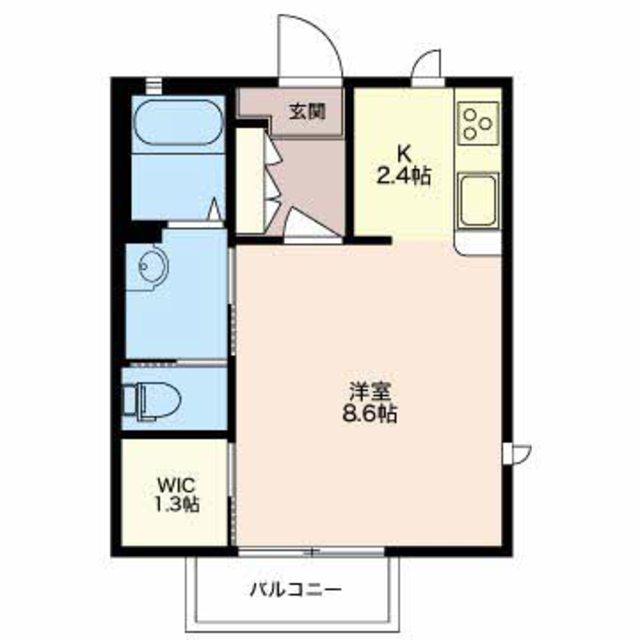 ディアス ビーネ高田(1K/2階)の間取り写真