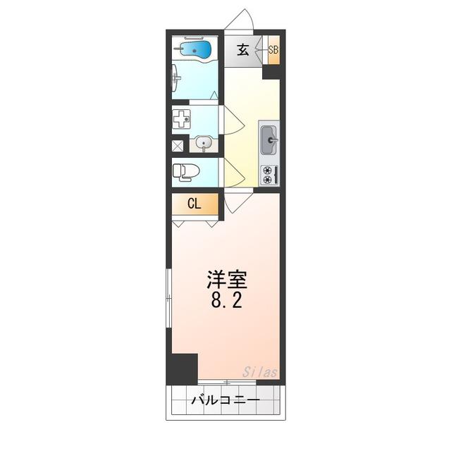 イースト ONE(1K/2階)の間取り写真
