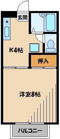サンワード・イソダII(ワンルーム/1階)の間取り写真