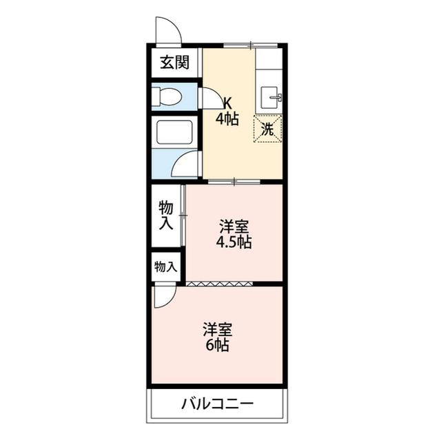 高野ハイツ(2DK/2階)の間取り写真