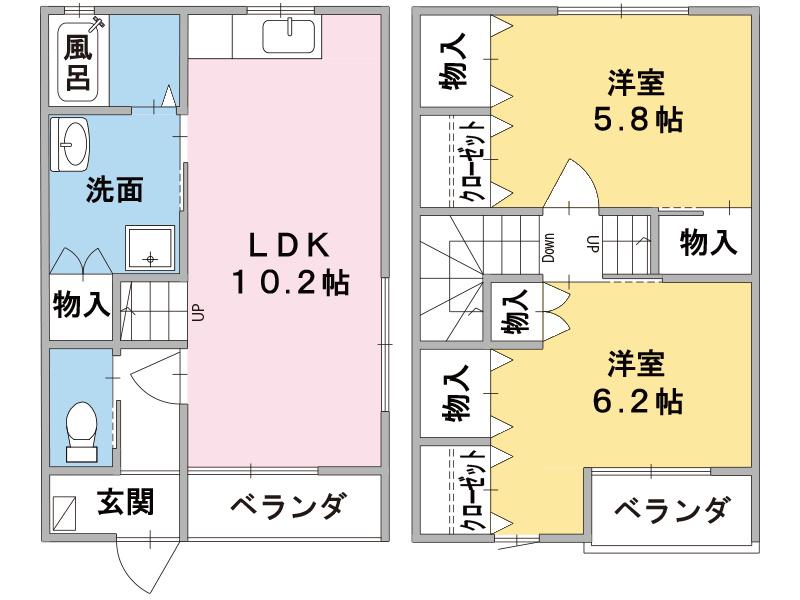 プチ フェルメ(2SLDK/1階)の間取り写真