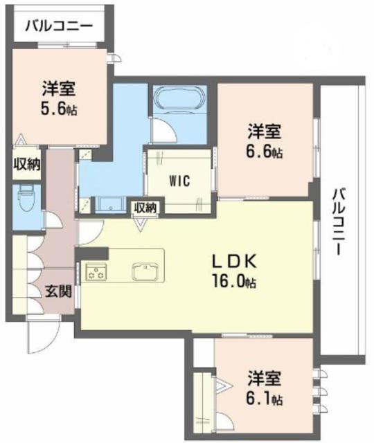 メゾンブランカあびこ南(3LDK/2階)の間取り写真