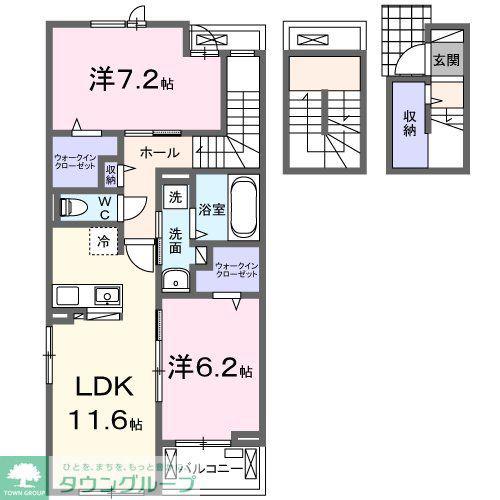 FLORIAII(1LDK/3階)の間取り写真