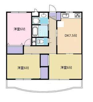 エミネンス久保(3DK/2階)の間取り写真
