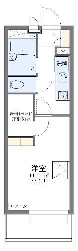 レオパレスメゾン MII(1K/4階)の間取り写真