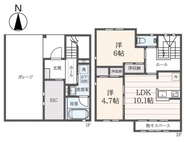 GRANDEUR赤堤(2LDK/1階)の間取り写真