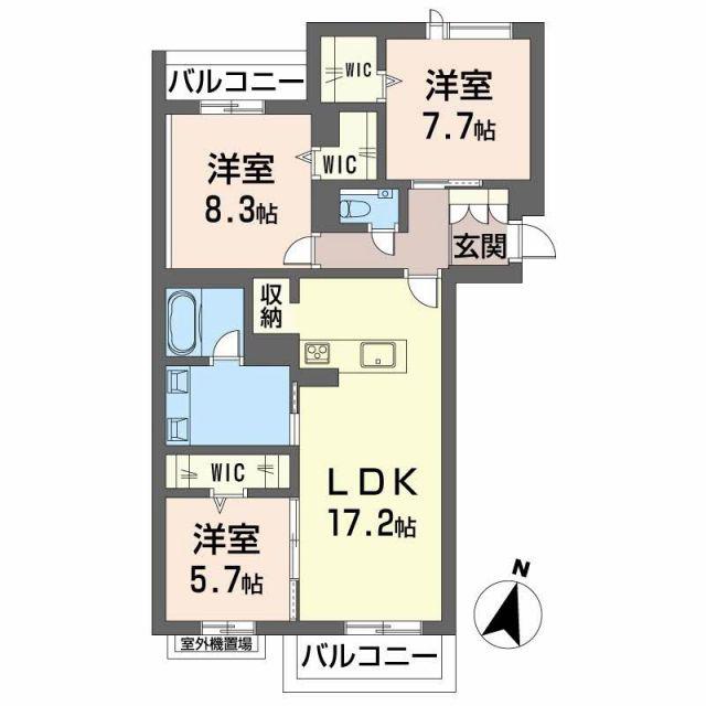 エバンジェリスト(3LDK/2階)の間取り写真