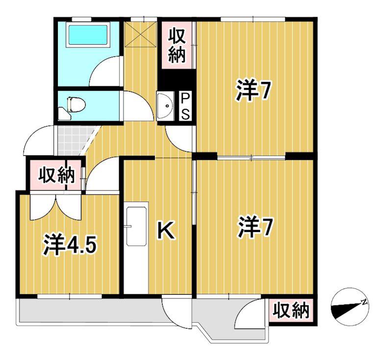 トビタハイツ(3K/4階)の間取り写真