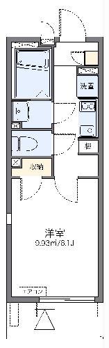 レオネクストジオイド(1K/3階)の間取り写真