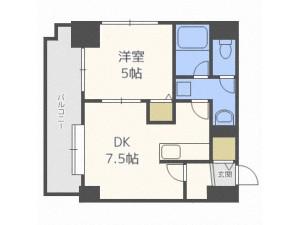 サンハイツ北大前(1DK/4階)の間取り写真
