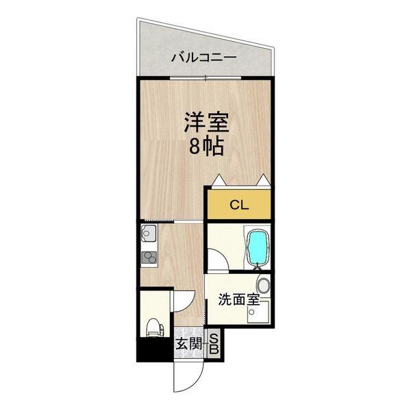 CITYSPIRE神戸元町I(1K/9階)の間取り写真