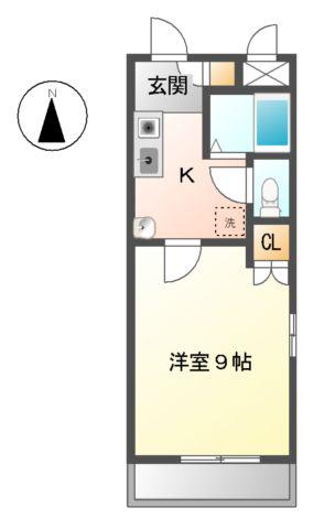 フォレストフィールド平針(1K/1階)の間取り写真