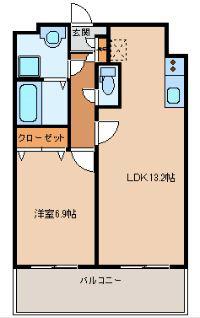 リバーサイド天神(1LDK/10階)の間取り写真