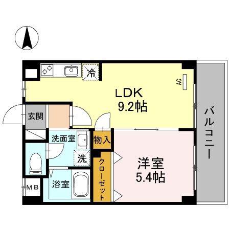 ヴィラコンフォート(1LDK/4階)の間取り写真