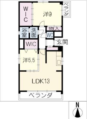 アーベイン東桜(2LDK/4階)の間取り写真