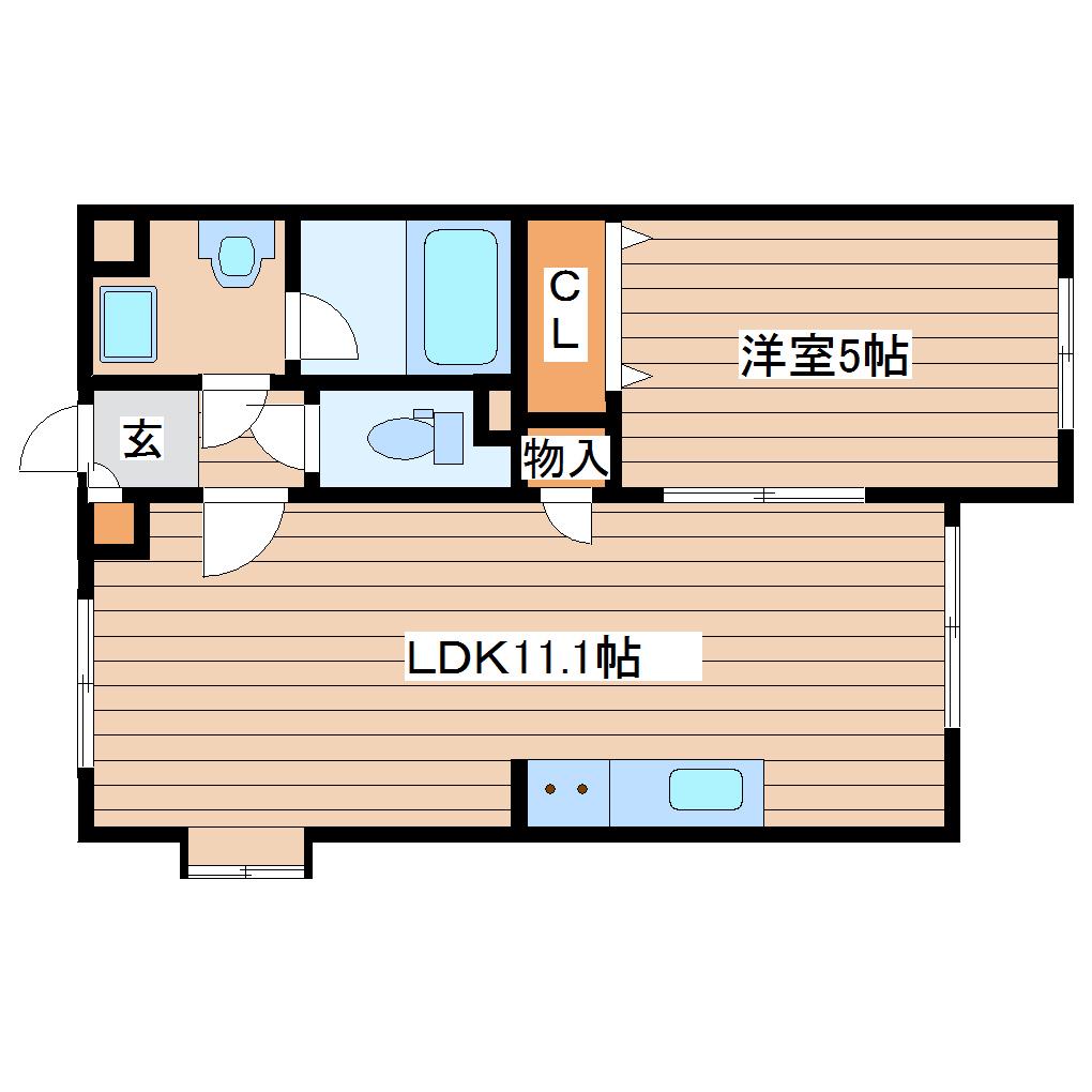 八乙女中央壱番館(1LDK/1階)の間取り写真