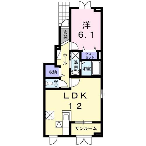 サンチェリー(1LDK/1階)の間取り写真