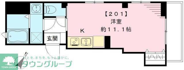 ブリストル(ワンルーム/2階)の間取り写真