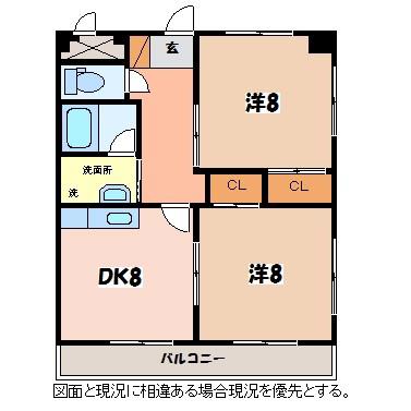グリーンパーク新町II(2DK/1階)の間取り写真
