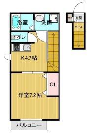 NEWS ROW(1K/2階)の間取り写真